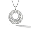 Stax Pendant Necklace in Sterling Silver with Pave Diamonds