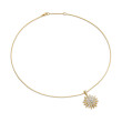 Starburst Pendant Necklace in 18K Yellow Gold with Diamonds, 20mm