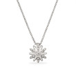 Petite Starburst Pendant Necklace in Sterling Silver with Pave Diamonds