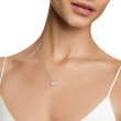 Petite Starburst Pendant Necklace in Sterling Silver with Pave Diamonds