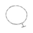 Lexington E/W Chain Necklace in Sterling Silver with Pave Diamonds