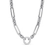 Lexington E/W Chain Necklace in Sterling Silver with Pave Diamonds