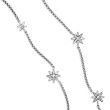 Starburst Station Chain Necklace in Sterling Silver with Diamonds, 9.5mm