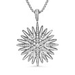 Starburst Pendant in Sterling Silver with Pave Diamonds