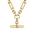Lexington Chain Necklace in 18K Yellow Gold with Pave Diamonds