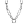 Lexington Chain Necklace in Sterling Silver with Pave Diamonds