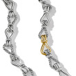 Thoroughbred Loop Chain Link Necklace in Sterling Silver with 18K Yellow Gold