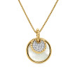 DY Elements® Convertible Pendant Necklace in 18K Yellow Gold with Pave Diamonds and Black Onyx Reversible to Mother of Pearl
