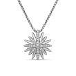Starburst Pendant Necklace in Sterling Silver with Pave Diamonds