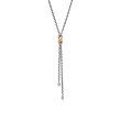 Petite X Lariat Necklace in Sterling Silver with 18K Yellow Gold