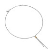 Petite X Lariat Necklace in Sterling Silver with 18K Yellow Gold