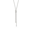 Petite X Lariat Necklace in Sterling Silver with Pave Diamonds