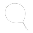 Petite X Lariat Necklace in Sterling Silver with Pave Diamonds