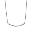 Petite X Bar Station Necklace in Sterling Silver with 18K Yellow Gold
