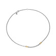 Petite X Bar Station Necklace in Sterling Silver with 18K Yellow Gold