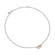 Cable Collectibles® Interlocking Heart Necklace in Sterling Silver with 18K Yellow Gold, 16.4mm