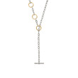 DY Madison® Three Ring Chain Necklace in Sterling Silver with 18K Yellow Gold, 3mm