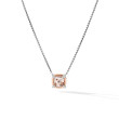 Petite Chatelaine® Pendant Necklace in Sterling Silver with Morganite, 18K Rose Gold and Pave Diamonds