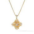 Angelika™ Four Point Pendant Necklace in 18K Yellow Gold with Pave Diamonds