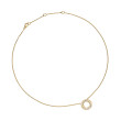 Petite Pavé Crossover Pendant Necklace in 18K Yellow Gold with Diamonds, 15.5mm