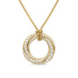 Pavé Crossover Pendant Necklace in 18K Yellow Gold with Diamonds, 21mm