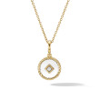Cable Collectibles® White Enamel Charm Necklace in 18K Yellow Gold with Center Diamond