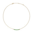 Petite Pavé Bar Necklace in 18K Yellow Gold with Emeralds, 1.25mm