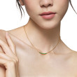 Petite Pavé Bar Necklace in 18K Yellow Gold with Emeralds, 1.25mm