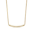 Petite Pavé Bar Necklace in 18K Yellow Gold with Diamonds, 1.25mm