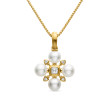 Renaissance Pearl Necklace in 18K Yellow with Diamonds