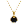 Petite DY Elements® Pendant Necklace in 18K Yellow Gold with Black Onyx and Diamonds, 17.8mm