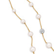 Pearl and Pavé Station Necklace in 18K Yellow Gold with Pearls and Diamonds