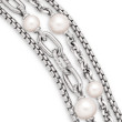 DY Madison® Pearl Multi Row Chain Necklace in Sterling Silver with Pearls