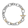 DY Mercer® Chain Necklace in Sterling Silver with 18K Yellow Gold and Diamonds, 25mm