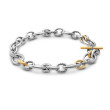 DY Mercer® Chain Necklace in Sterling Silver with 18K Yellow Gold and Diamonds, 25mm