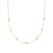Petite Modern Renaissance Station Necklace in 18K Yellow Gold with Diamonds, 4.6mm
