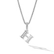 Pavé Initial Pendant Necklace in Sterling Silver with Diamond H