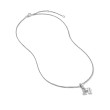 Pavé Initial Pendant Necklace in Sterling Silver with Diamond H