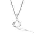 Pavé Initial Pendant Necklace in Sterling Silver with Diamond O