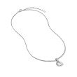Pavé Initial Pendant Necklace in Sterling Silver with Diamond O