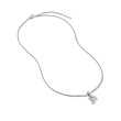 Pavé Initial Pendant Necklace in Sterling Silver with Diamond P
