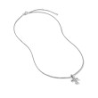 Pavé Initial Pendant Necklace in Sterling Silver with Diamond T