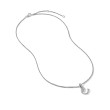 Pavé Initial Pendant Necklace in Sterling Silver with Diamond U