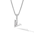 Pavé Initial Pendant Necklace in Sterling Silver with Diamond V