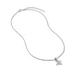Pavé Initial Pendant Necklace in Sterling Silver with Diamond X