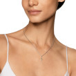 Petite Cross Necklace in Sterling Silver with 18K Yellow Gold with Diamonds, 20.8mm