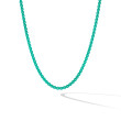 DY Bel Aire Color Box Chain Necklace in Turquoise Acrylic with 14K Yellow Gold, 2.7mm