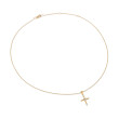 Petite Modern Renaissance Cross Pendant Necklace in 18K Yellow Gold with Diamonds, 22.1mm