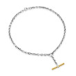 DY Mercer® Petite Toggle Chain Necklace in Sterling Silver and 18K Yellow Gold with Diamonds, 4.5mm