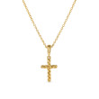 Cable Cross Pendant Necklace in 18K Yellow Gold, 17.5mm